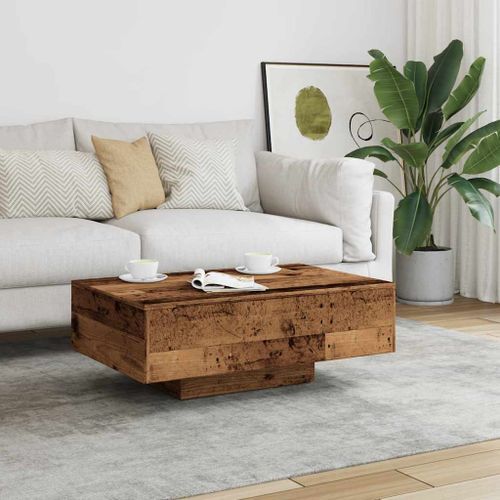 Table basse vieux bois 85x55x31 cm bois d'ingénierie - Photo n°3; ?>