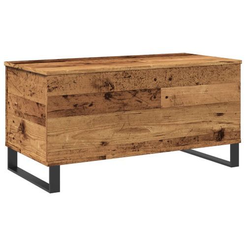 Table basse vieux bois 90x44,5x45 cm bois d'ingénierie - Photo n°2; ?>