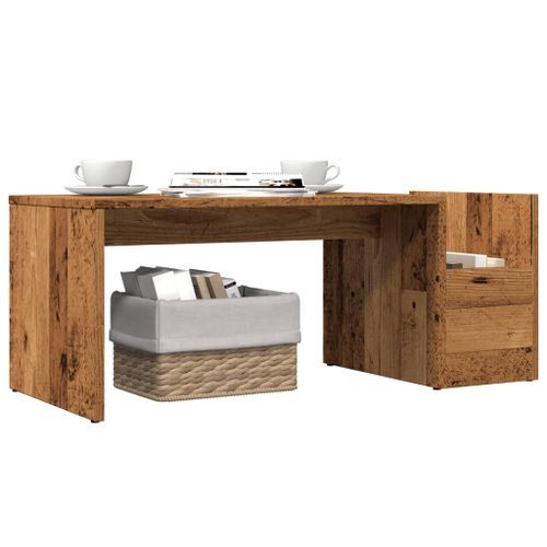 Table basse vieux bois 90x45x35 cm bois d'ingénierie - Photo n°3; ?>