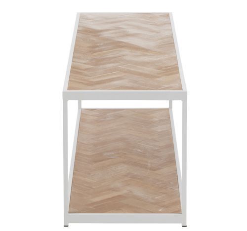 Table basse zigzag en bois naturel blanc Girard L 150 cm - Photo n°3; ?>