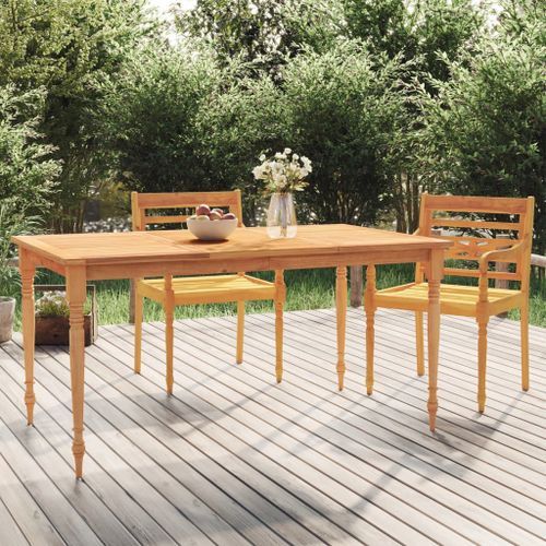 Table Batavia 150x90x75 cm Bois de teck solide - Photo n°2; ?>