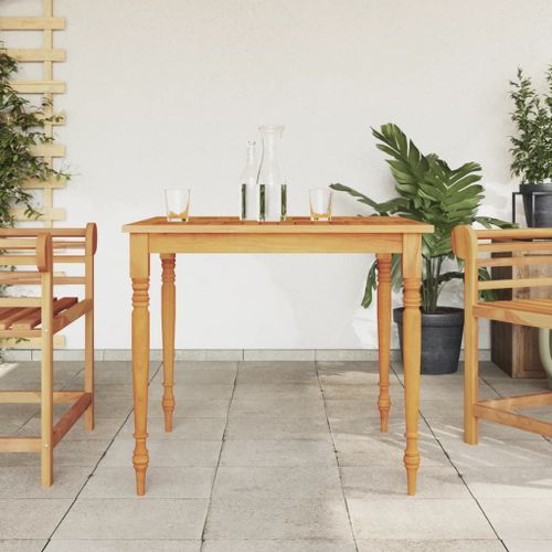 Table Batavia 85x85x75 cm Bois de teck solide - Photo n°2; ?>