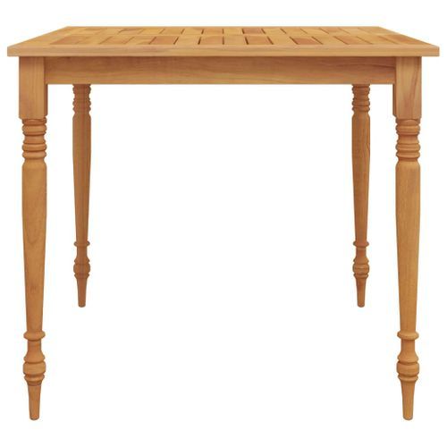 Table Batavia 85x85x75 cm Bois de teck solide - Photo n°3; ?>