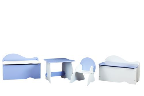 Table Blanche et plateau Bleu Snoop - Photo n°2; ?>
