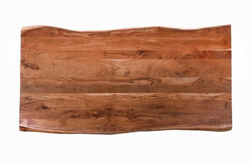 Table bois massif acacia naturel et pieds croisés acier noir Vintal 200 cm - Photo n°3; ?>