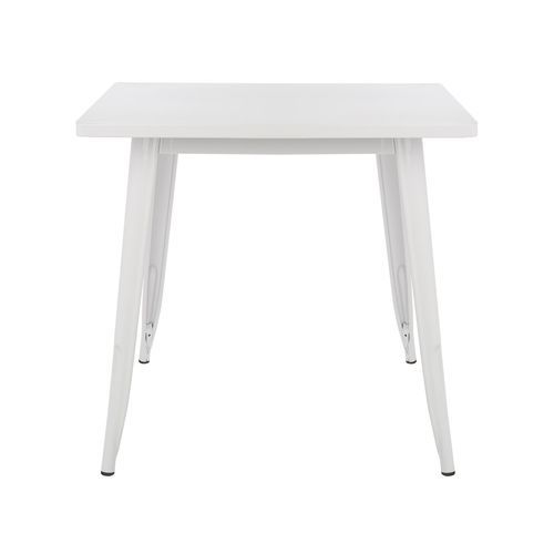 Table carrée acier blanc Kontoir 80x80 cm - Photo n°2; ?>