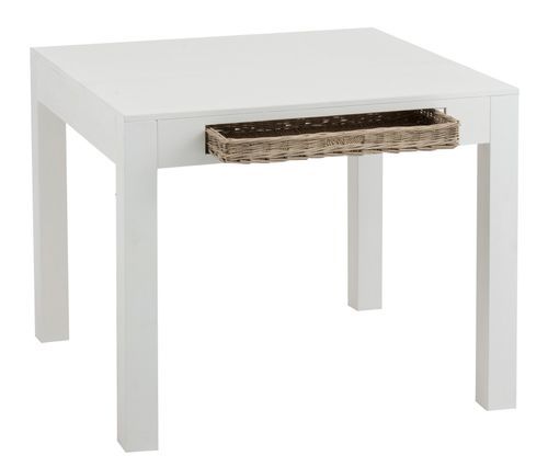 Table carrée avec panier bois blanc Gabio L 100 cm - Photo n°2; ?>