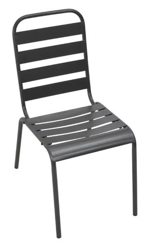 Table carrée et 4 chaises de jardin métal gris Pretty - Photo n°3; ?>