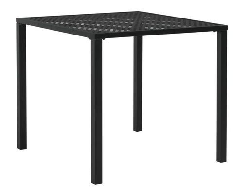 Table carrée et 4 chaises de jardin métal noir Lovely - Photo n°2; ?>
