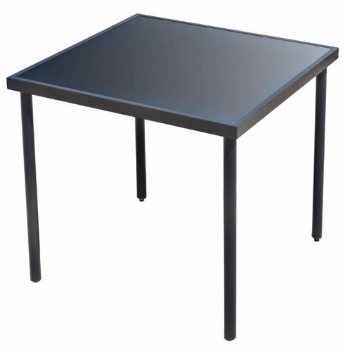Table carrée et 4 chaises de jardin métal noir Pounky - Photo n°2; ?>