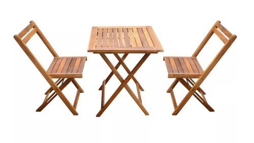 Table carrée et chaise de jardin acacia huilé clair Napoli - Photo n°2; ?>
