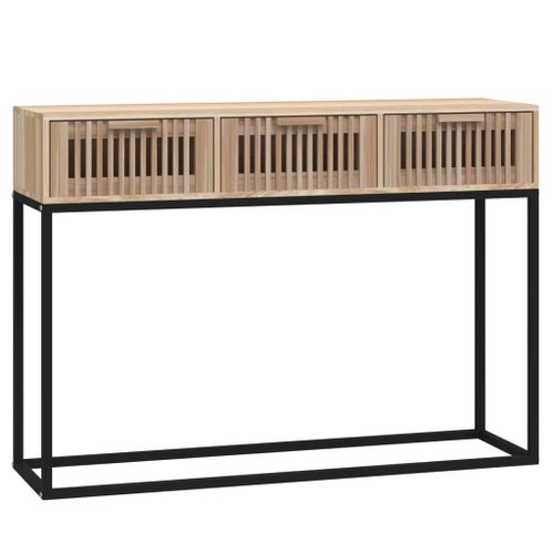 Table console 105x30x75 cm bois d'ingénierie et fer - Photo n°2; ?>