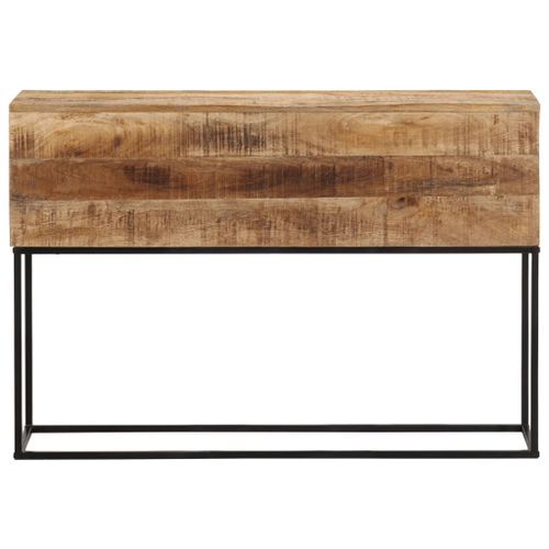 Table console 110x30x75 cm bois de manguier massif brut et fer - Photo n°2; ?>