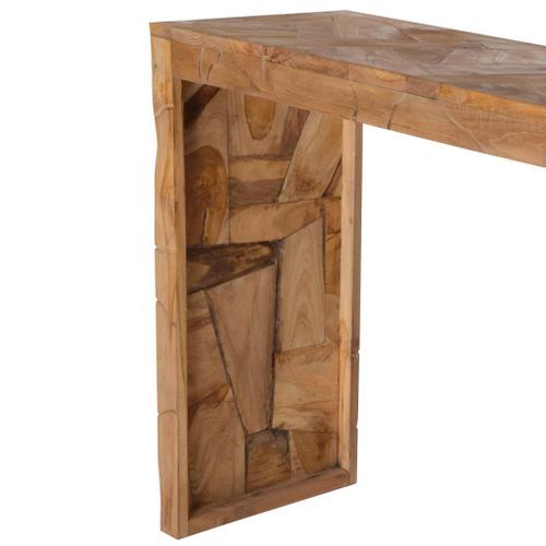 Table console 110x35x75 cm Bois de teck solide - Photo n°3; ?>