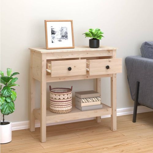 Table console 75x35x75 cm Bois massif de pin - Photo n°3; ?>