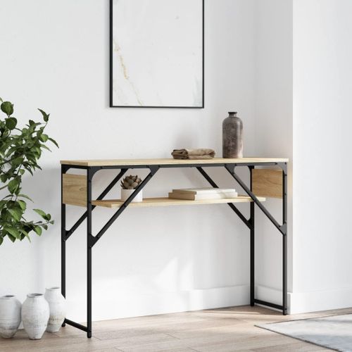 Table console avec étagère chêne sonoma 105x30x75 cm - Photo n°2; ?>