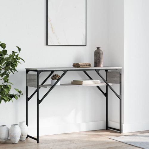Table console avec étagère sonoma gris 105x30x75 cm - Photo n°2; ?>