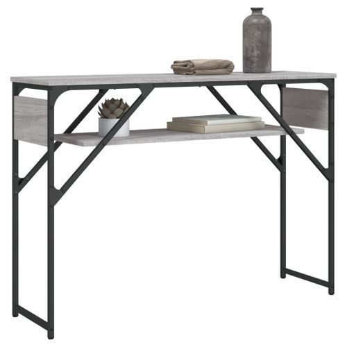 Table console avec étagère sonoma gris 105x30x75 cm - Photo n°3; ?>