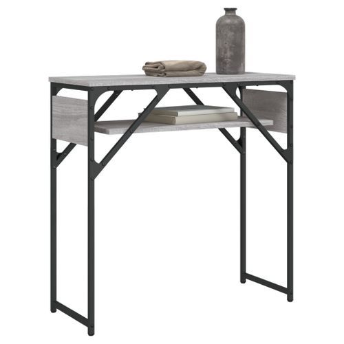 Table console avec étagère sonoma gris 75x30x75 cm - Photo n°3; ?>