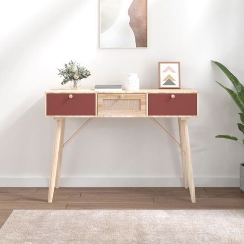 Table console avec tiroirs 105x30x75 cm bois d'ingénierie - Photo n°2; ?>