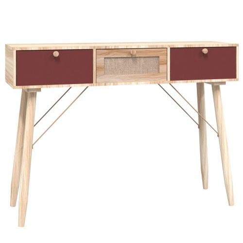 Table console avec tiroirs 105x30x75 cm bois d'ingénierie - Photo n°2; ?>