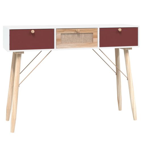 Table console avec tiroirs 105x30x75 cm bois d'ingénierie - Photo n°2; ?>
