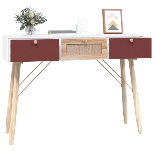 Table console avec tiroirs 105x30x75 cm bois d'ingénierie - Photo n°3; ?>