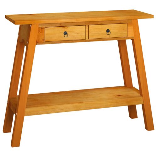 Table console avec tiroirs 90x30x75 cm bois d'acajou massif - Photo n°2; ?>