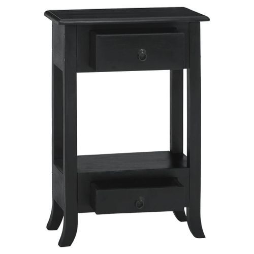 Table console avec tiroirs noir 50x30x75cm bois d'acajou massif - Photo n°2; ?>