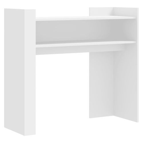 Table console blanc 100x35x90 cm bois d’ingénierie - Photo n°2; ?>