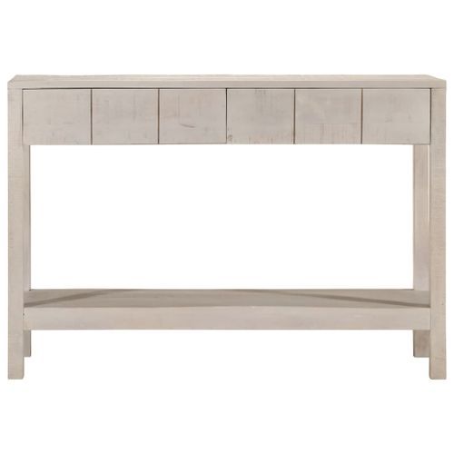 Table console blanc 110x35x75 cm bois de manguier solide - Photo n°2; ?>