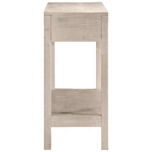 Table console blanc 110x35x75 cm bois de manguier solide - Photo n°3; ?>