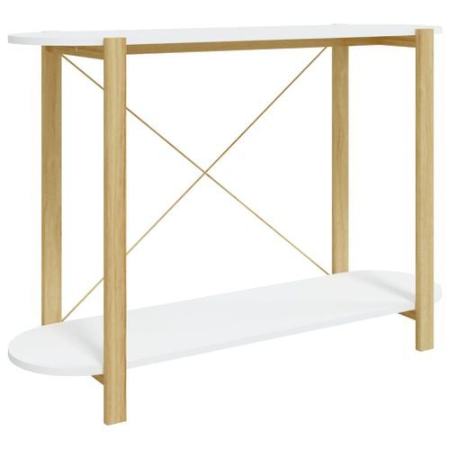 Table console Blanc 110x38x75 cm Bois d'ingénierie - Photo n°2; ?>