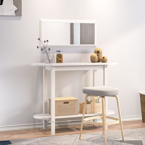 Table console Blanc 110x40x80 cm Bois massif de pin - Photo n°2; ?>