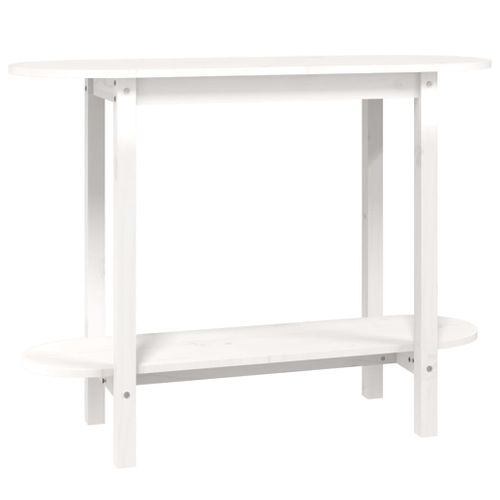 Table console Blanc 110x40x80 cm Bois massif de pin - Photo n°2; ?>