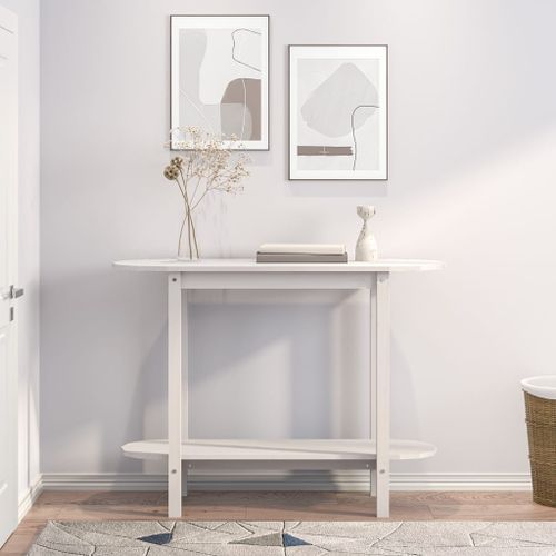 Table console Blanc 110x40x80 cm Bois massif de pin - Photo n°3; ?>