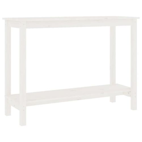 Table console Blanc 110x40x80 cm Bois massif de pin - Photo n°2; ?>