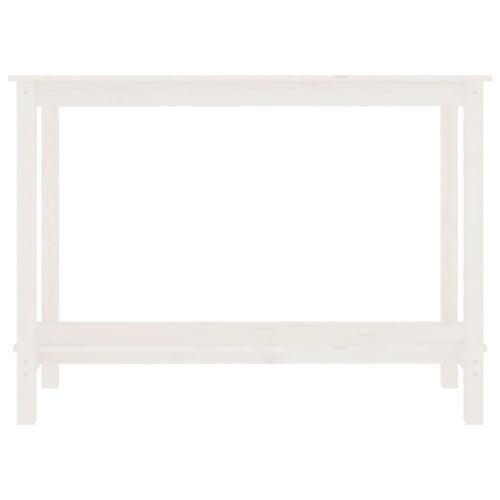 Table console Blanc 110x40x80 cm Bois massif de pin - Photo n°3; ?>