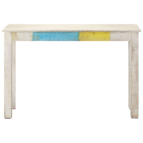 Table console Blanc 115x35x77 cm Bois de manguier brut - Photo n°2; ?>