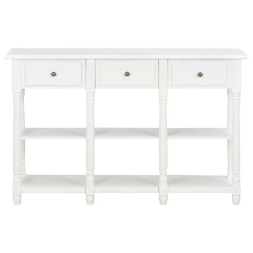 Table console Blanc 120x30x76 cm MDF - Photo n°2; ?>