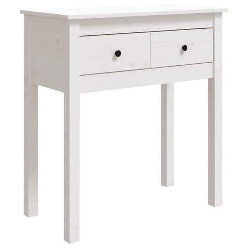 Table console Blanc 70x35x75 cm Bois massif de pin - Photo n°2; ?>