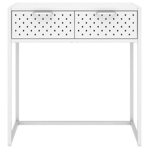 Table console Blanc 72x35x75 cm Acier - Photo n°3; ?>
