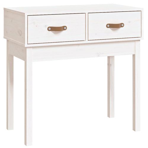 Table console Blanc 76,5x40x75 cm Bois massif de pin - Photo n°2; ?>