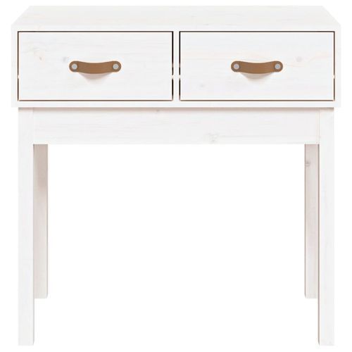 Table console Blanc 76,5x40x75 cm Bois massif de pin - Photo n°3; ?>