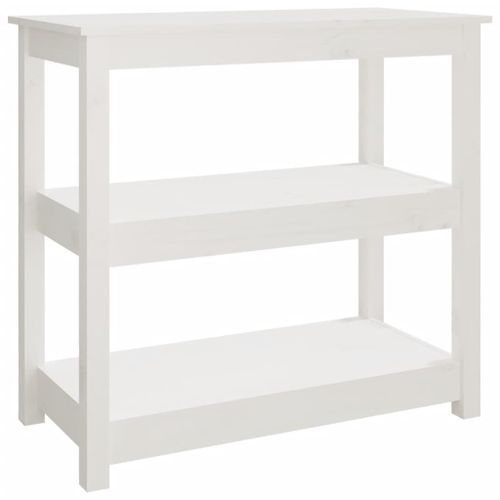 Table console Blanc 80x40x74 cm Bois massif de pin - Photo n°2; ?>