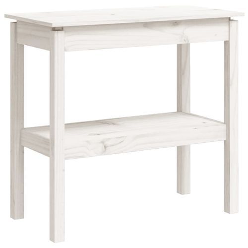 Table console Blanc 80x40x75 cm Bois de pin solide - Photo n°2; ?>