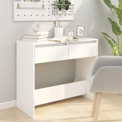 Table console Blanc 89x41x76,5 cm Acier - Photo n°3; ?>