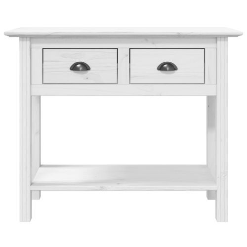 Table console BODO blanc 90x34,5x73 cm bois de pin massif - Photo n°3; ?>