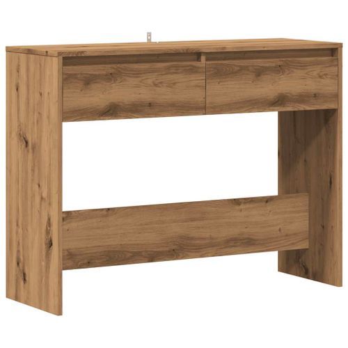 Table console chêne artisanal 100x35x76,5 cm bois d'ingénierie - Photo n°2; ?>