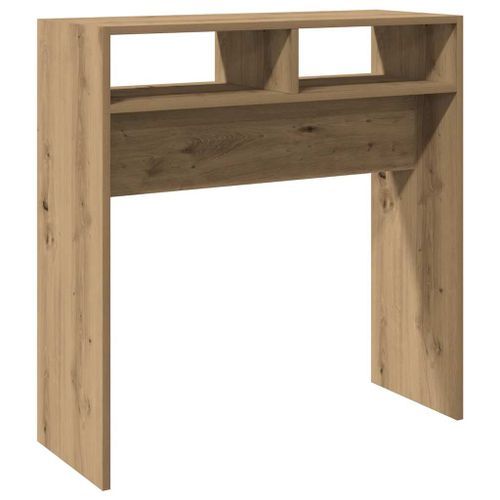 Table console chêne artisanal 78x30x80 cm bois d'ingénierie - Photo n°2; ?>